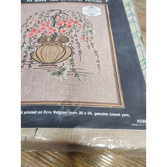 CREWEL EMBROIDERY NEEDLEWORK KIT KC326 ELSA WILLIAMS CHERRY TREE BLOSSOMS - Picture 3 of 5